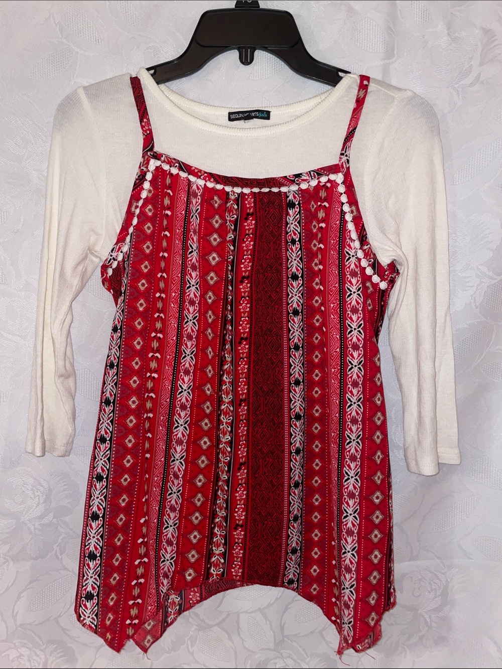 Sequin Hearts—Girls Top